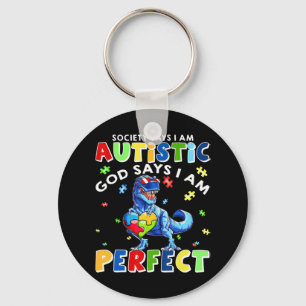 Funny Autism citeert: "Society zegt dat ik autisti Sleutelhanger