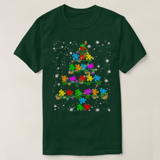 Funny Autism kerstboom Ornament Decor Gift T-shirt (Design voorkant)