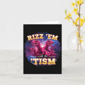 Funny Autism Rizz Em With The Tism Dinosaur Meme A Kaart (Gele Bloem)
