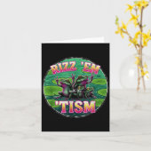 Funny Autism Rizz Em With The Tism Frog Meme Autis Kaart (Gele Bloem)