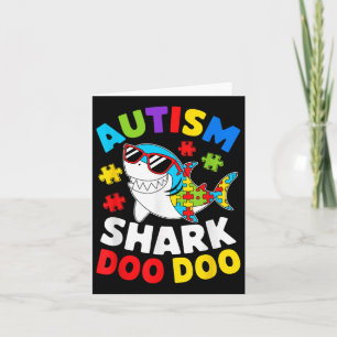 Funny Autism Shark Puzzle Awareness Day Cute for B Kaart