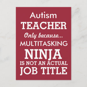 Funny Autism Special Needs Teacher Briefkaart
