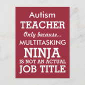 Funny Autism Special Needs Teacher Briefkaart (Voorkant)