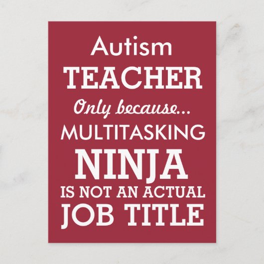 Funny Autism Special Needs Teacher Briefkaart (Voorkant)