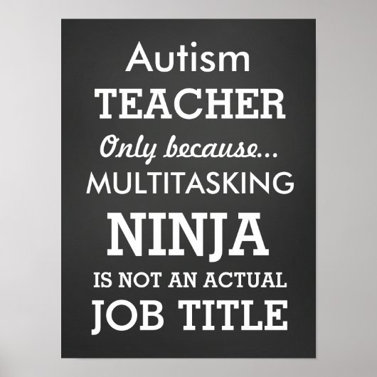 Funny Autism Special Needs Teacher Poster (Voorkant)