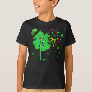 Funny Autism St Patricks Day Clover Leprechaun T-shirt