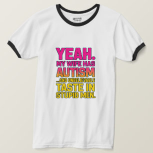 Funny Autism Wife T-Shirt – Retro Grunge Statement