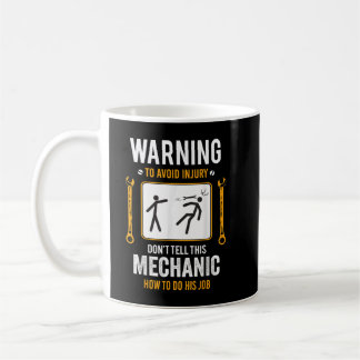 Funny Auto Mechanic Gift for Men Warning to Avoile Koffiemok