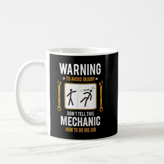 Funny Auto Mechanic Gift for Men Warning to Avoile Koffiemok (Links)