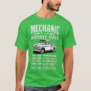 Funny Auto Mechanic Hourly Rate Gift Labor Rates T-shirt