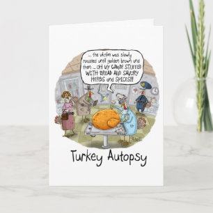 FUNNY AUTOPSY THANKSGIVING KAART en GIFT