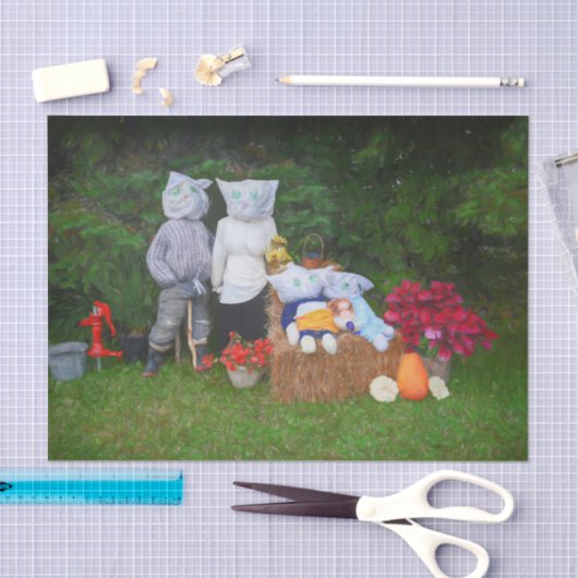 Funny Autumn Family Country Rustic Boerderij Tissuepapier (Craft)