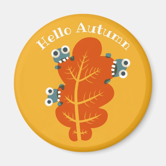 Funny Autumn Leaf Natuur Lover Yellow Magneet (Voorkant)