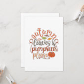 Funny Autumn Leaves Herfst Gezegde Kaart (Voorkant / Achterkant in situ)