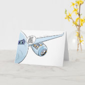 Funny Aviation Cartoon Duck Wenskaart Kaart (Gele Bloem)