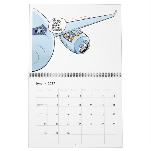 Funny Aviation Comics Agenda Kalender (Jun 2027)