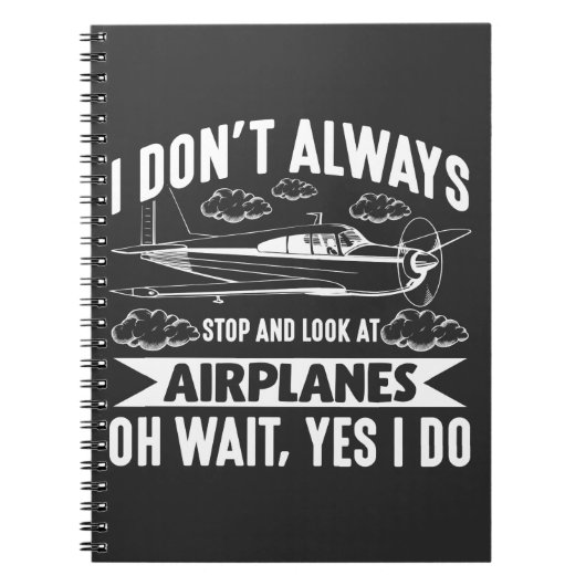 Funny Aviation Vliegtuig Airplane Lover Plane Notitieboek (Voorkant)