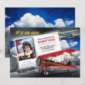 Funny Aviator Plane Verjaardag Kaart (Voorkant / Achterkant)