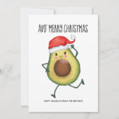 Funny Avocado Avo Merry Kerstmis Feestdagenkaart (Voorkant)