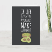 Funny Avocado Cards Fruit Guacamole Modern Trendy Kaart (Voorkant)