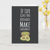 Funny Avocado Cards Fruit Guacamole Modern Trendy Kaart (Gele Bloem)