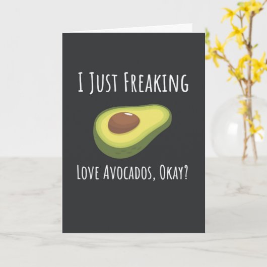 Funny Avocado Cards Fruit Trendy Happy Vegan Kaart (Gele Bloem)