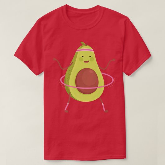 Funny avocado Doing Hula Hoop T-shirt (Design voorkant)