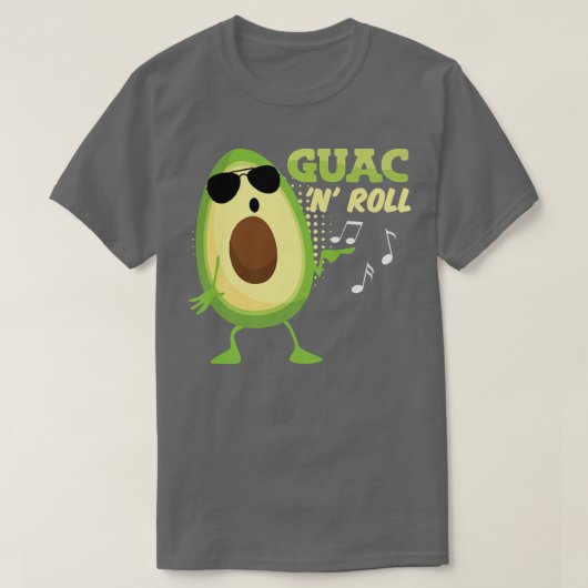 Funny Avocado Guac n Roll Guacamole Meican Rocker T-shirt (Design voorkant)