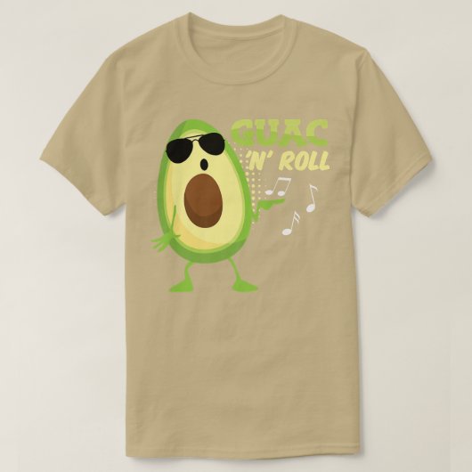 Funny Avocado Guac n Roll Guacamole Mexican Rocker T-shirt (Design voorkant)
