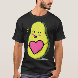 Funny Avocado Heart Cute Kawaii Vegan Gift Mannen T-shirt