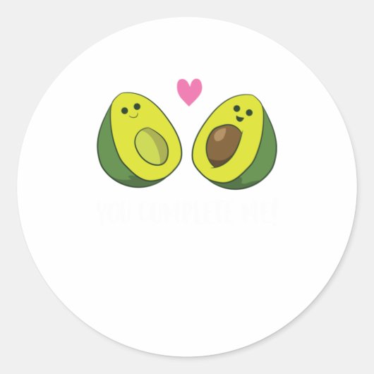 Funny Avocado: maak me klaar met kletspraat Ronde Sticker (Voorkant)