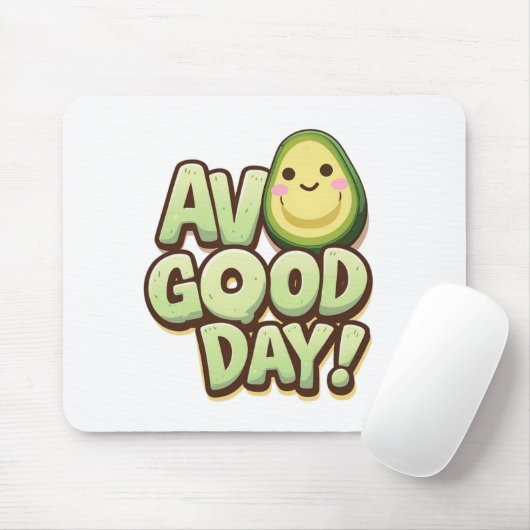 Funny Avocado Mousepad – Avo Good Day Design Muismat (Met muis)