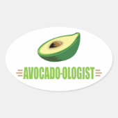 Funny Avocado Ovale Sticker (Voorkant)