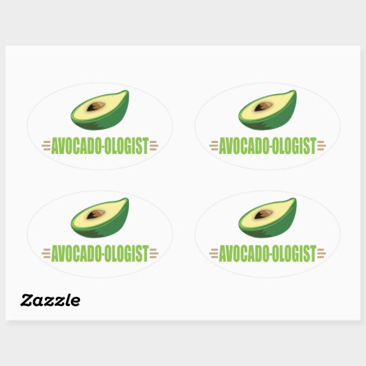 Funny Avocado Ovale Sticker (Vel)