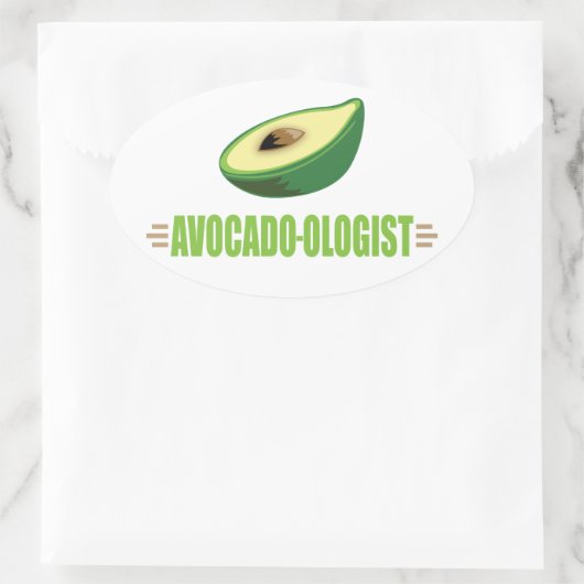 Funny Avocado Ovale Sticker (Tas)