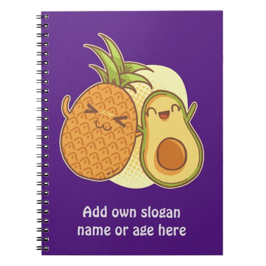 Funny Avocado Pineapple Best Friends BFF Kawaii Notitieboek (Voorkant)