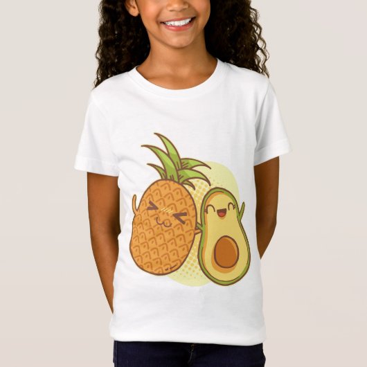 Funny Avocado Pineapple Best Friends BFF Kawaii T-shirt (Voorkant)