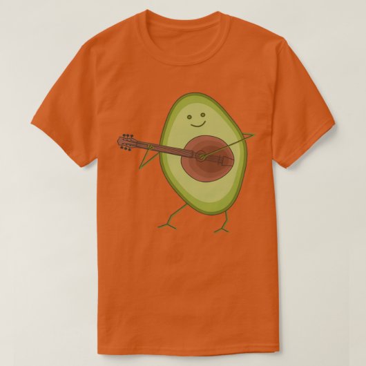Funny Avocado Plays Guitar Vegetable T-shirt (Design voorkant)