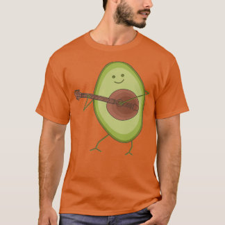 Funny Avocado Plays Guitar Vegetable T-shirt