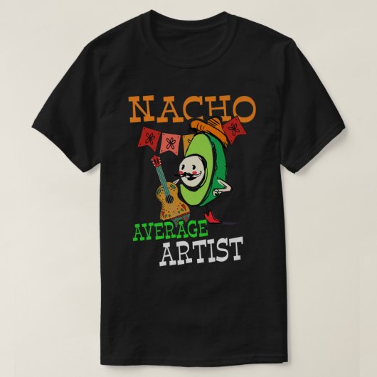Funny Avocado Sombrero Fiesta Nacho Gemiddelde Art T-shirt (Design voorkant)