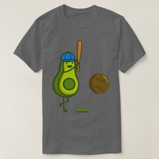 Funny Avocado speelt honkbal T-shirt (Design voorkant)