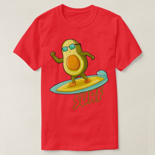 Funny Avocado Surf Sticker T-shirt (Design voorkant)