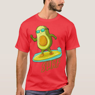 Funny Avocado Surf Sticker T-shirt