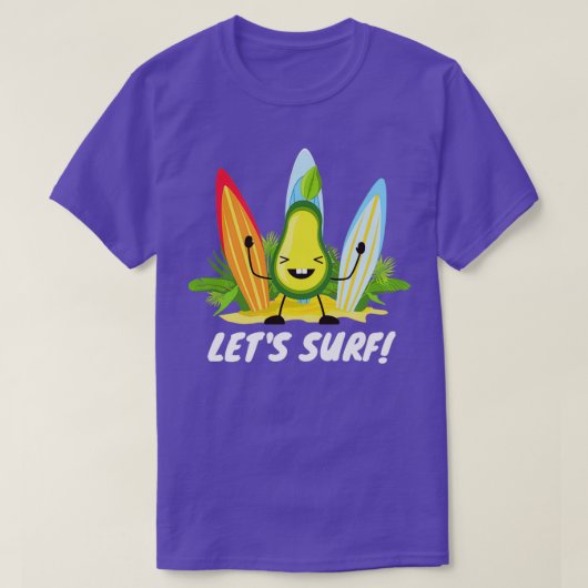 Funny avocado surfende 2 4 t-shirt (Design voorkant)