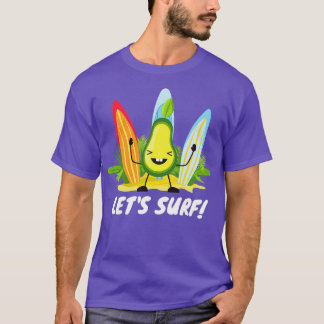 Funny avocado surfende 2 4 t-shirt