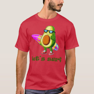 Funny Avocado Surfing 40 T-shirt