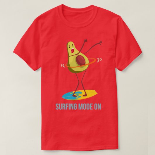 Funny Avocado Surfing 42 T-shirt (Design voorkant)