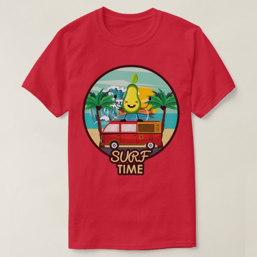 Funny avocado surfing 67 t-shirt (Design voorkant)
