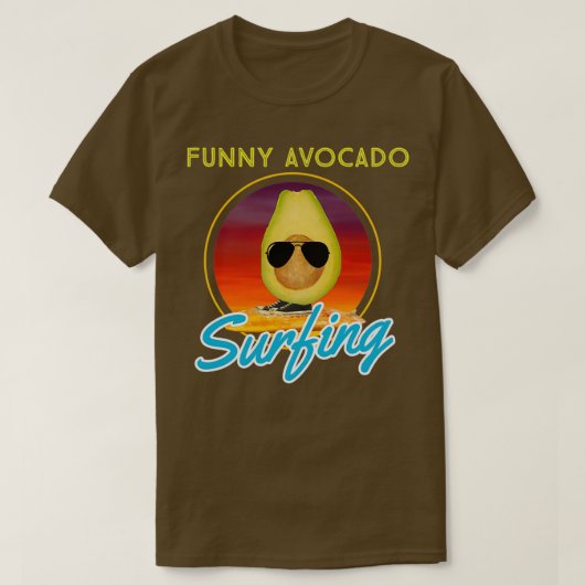 Funny avocado surfing 68 t-shirt (Design voorkant)
