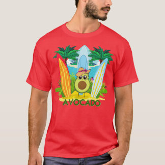 Funny Avocado Surfing best gift voor surfen op lie T-shirt